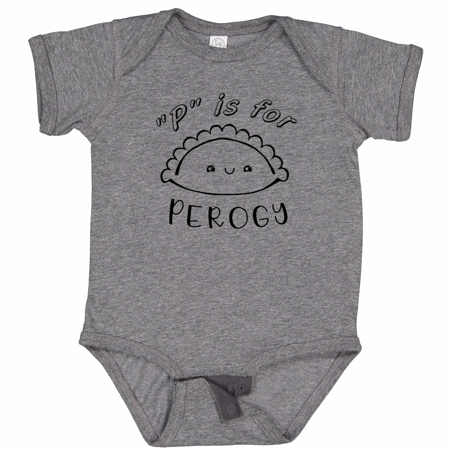 “P” IS FOR PEROGY(Black Font) - Short Sleeve Onesie