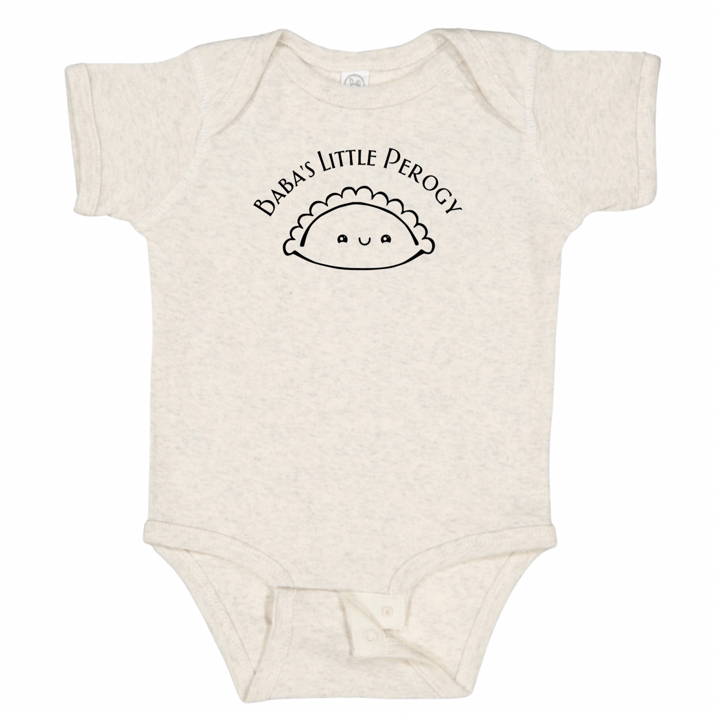 BABA’S LITTLE PEROGY (Black Font) - Short Sleeve Onesie