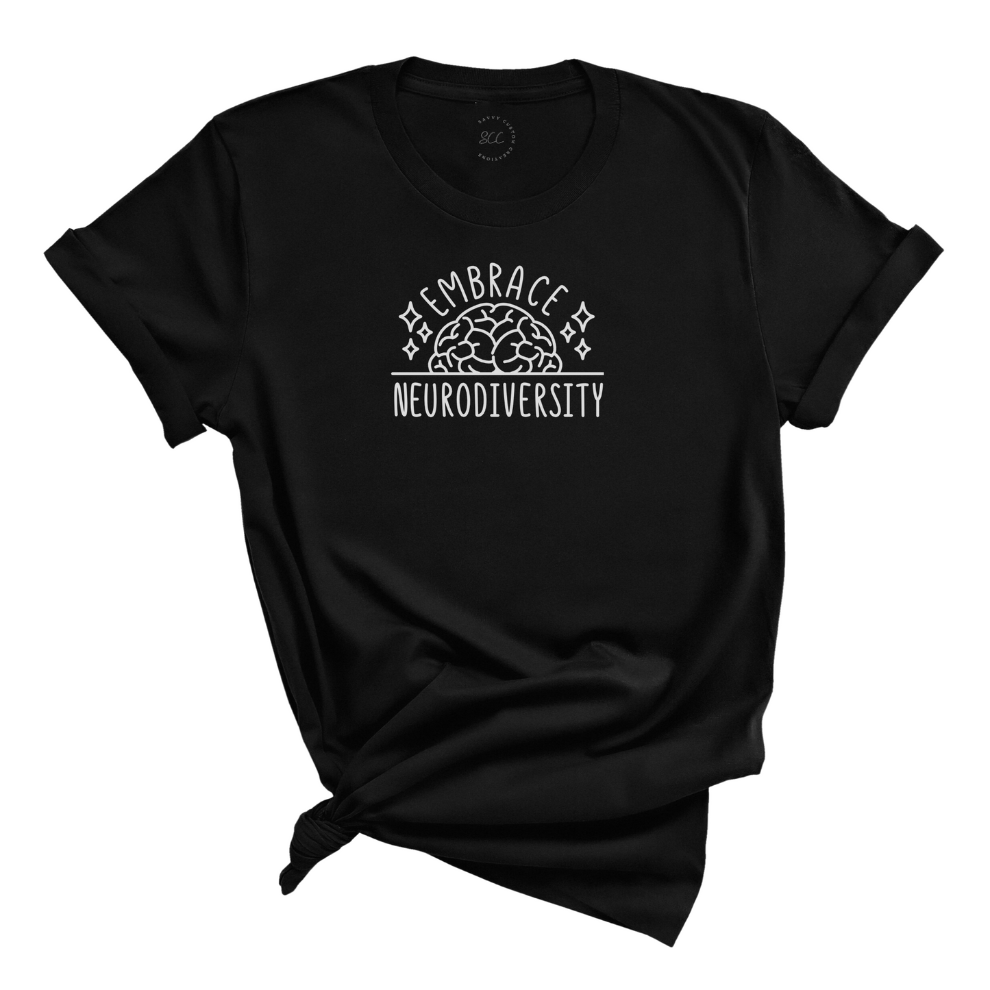 EMBRACE NEURODIVERSITY (White font) - Unisex Crewneck T-shirt