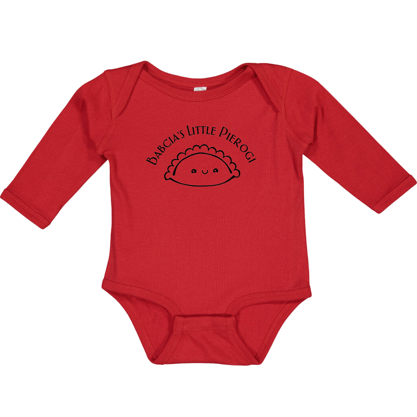 BABCIA’S LITTLE PIEROGI (Black Font) - Long Sleeve Onesie