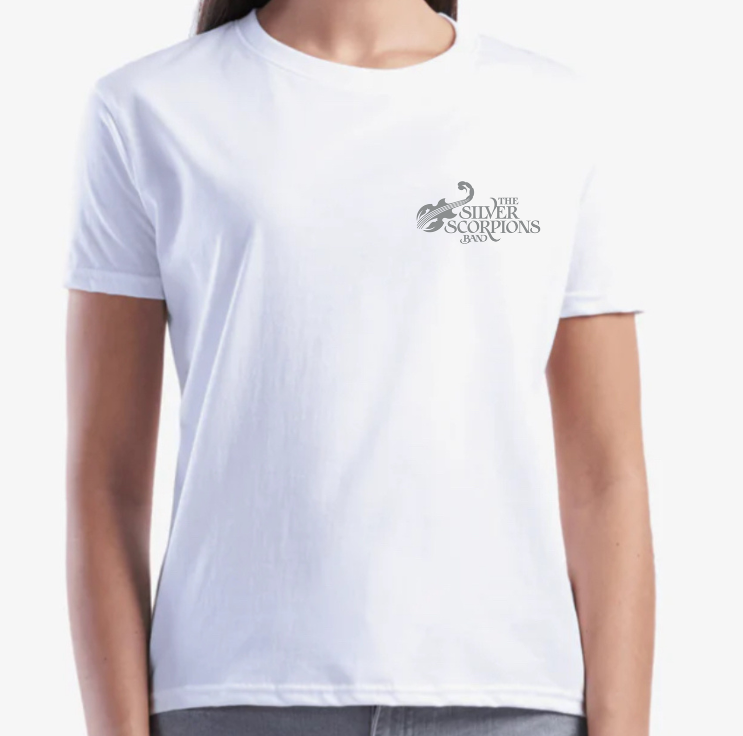 The Silver Scorpions Band - White Ladies Crewneck T-Shirt