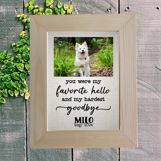 Personalized Custom Pet Loss
Canvas Sign with Custom Wood
Frame, Pet Memorial