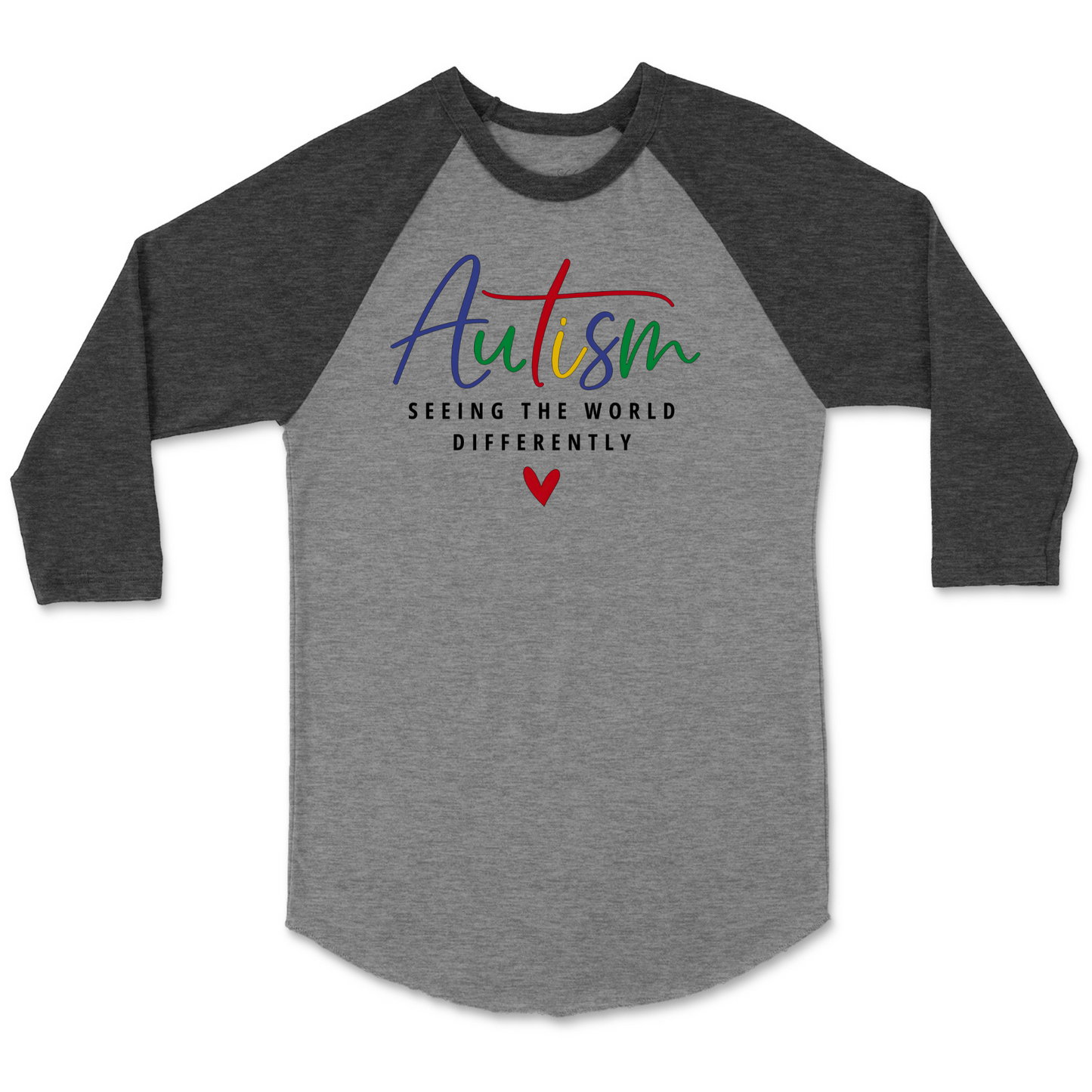 AUTISM SEEING THE WORLD DIFFERENTLY - Kids Raglan Baseball T-Shirt