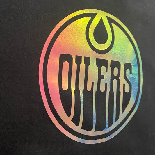 Oilers Premium Holographic WOMENS Crewneck T-Shirt