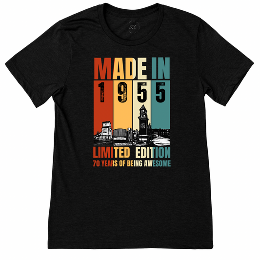 MADE IN ST ALBERT - Unisex T-shirt (we can also customize to any year and make changes to the original design)