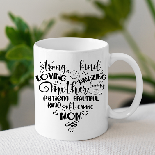 Mother Word Heart Mug