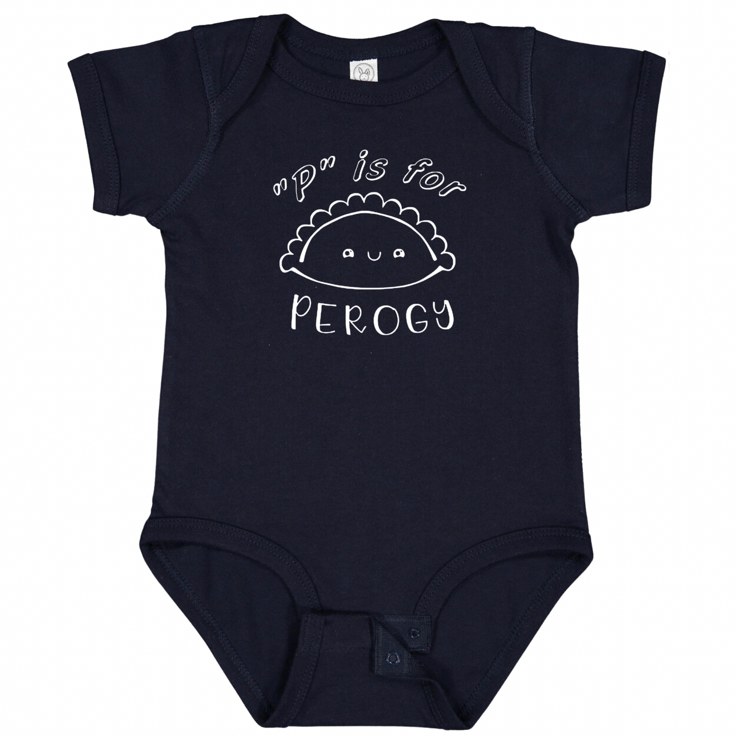 “P” IS FOR PEROGY (White Font)- Short Sleeve Onesie