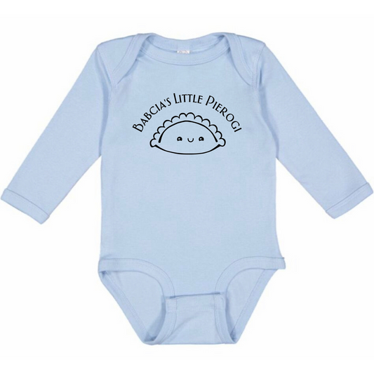 BABCIA’S LITTLE PIEROGI (Black Font) - Long Sleeve Onesie