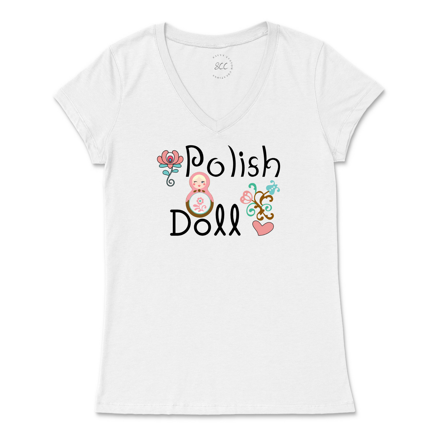 POLISH DOLL - Women’s VNeck T-Shirt
