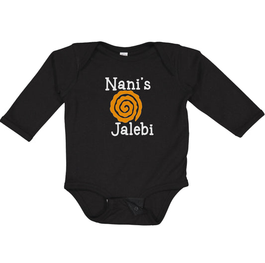 NANI'S JALEBI (White Font) - Long Sleeve Onesie