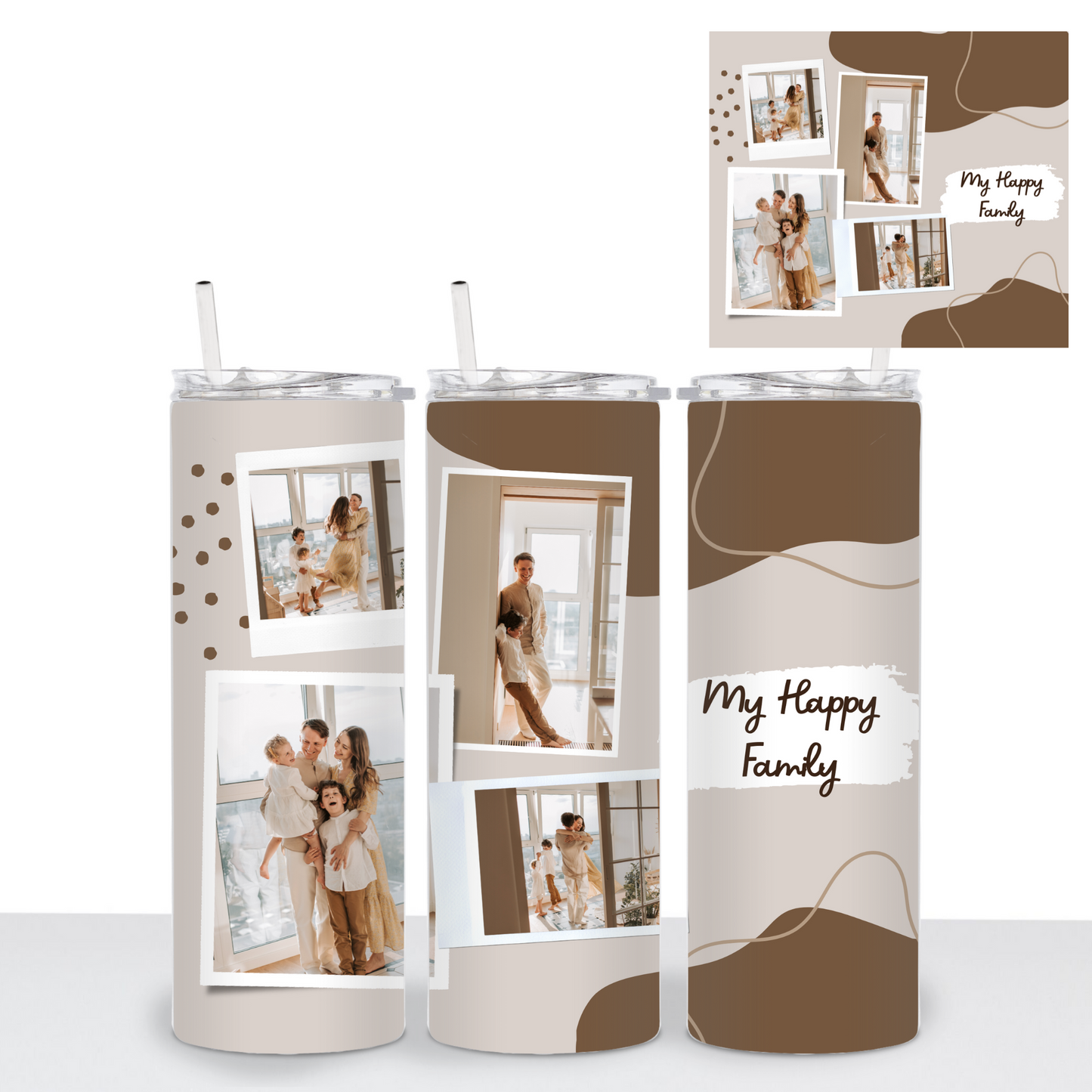 MY HAPPY FAMILY Tumbler (personalize with pictures) - 20 oz