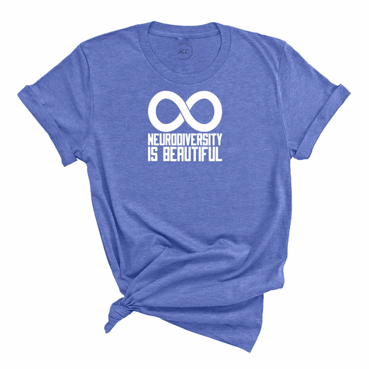 NEURODIVERSITY IS BEAUTIFUL (white font) - Unisex crewneck T-shirt