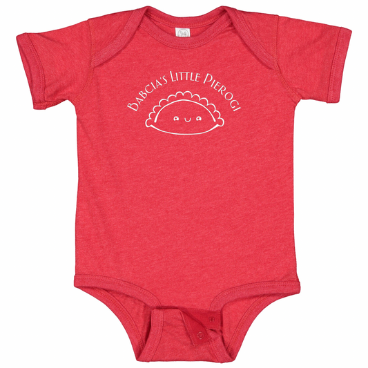 BABCIA’S LITTLE PIEROGI (White Font)- Short Sleeve Onesie