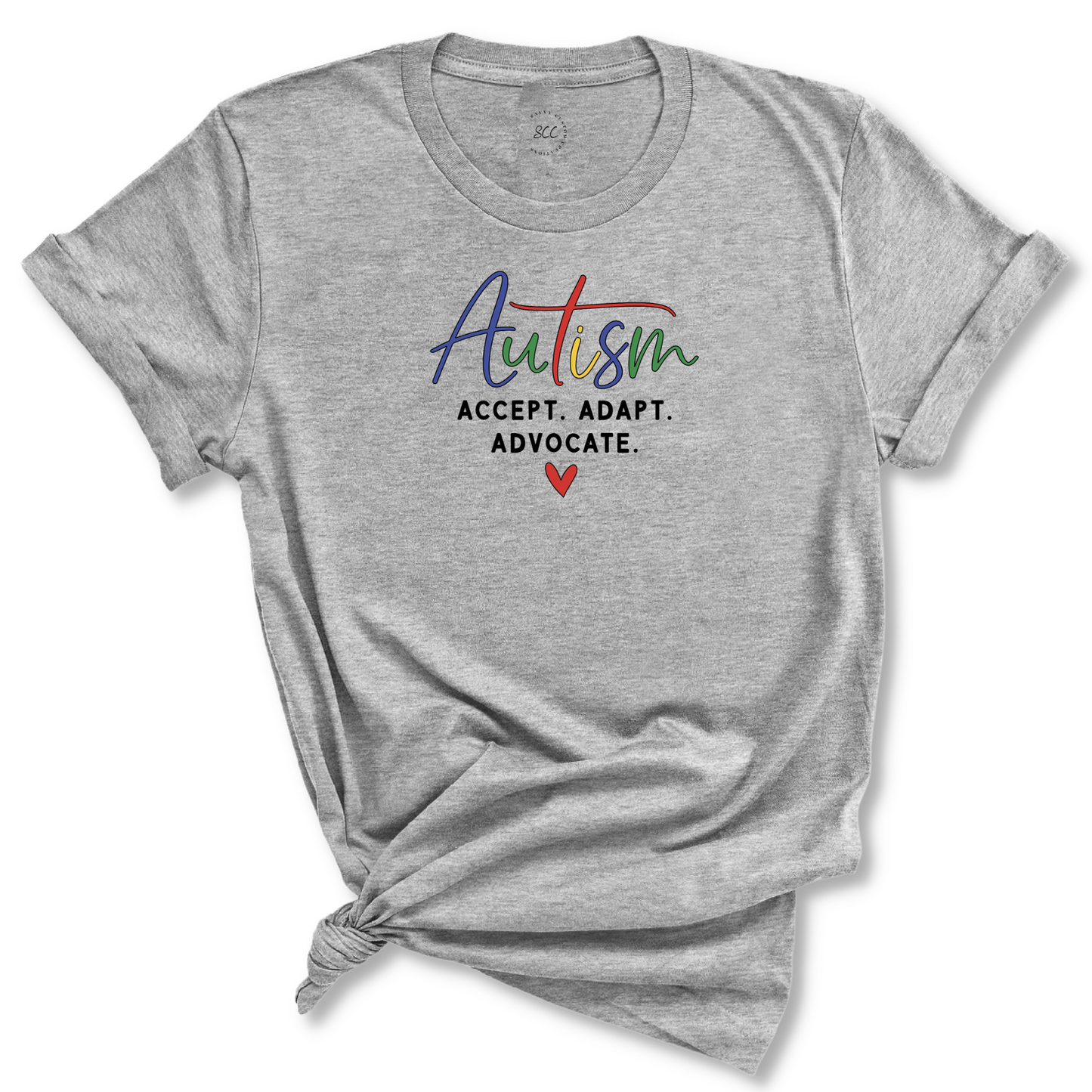 AUTISM, ACCEPT ADAPT ADVOCATE - Unisex Crewneck T-shirt