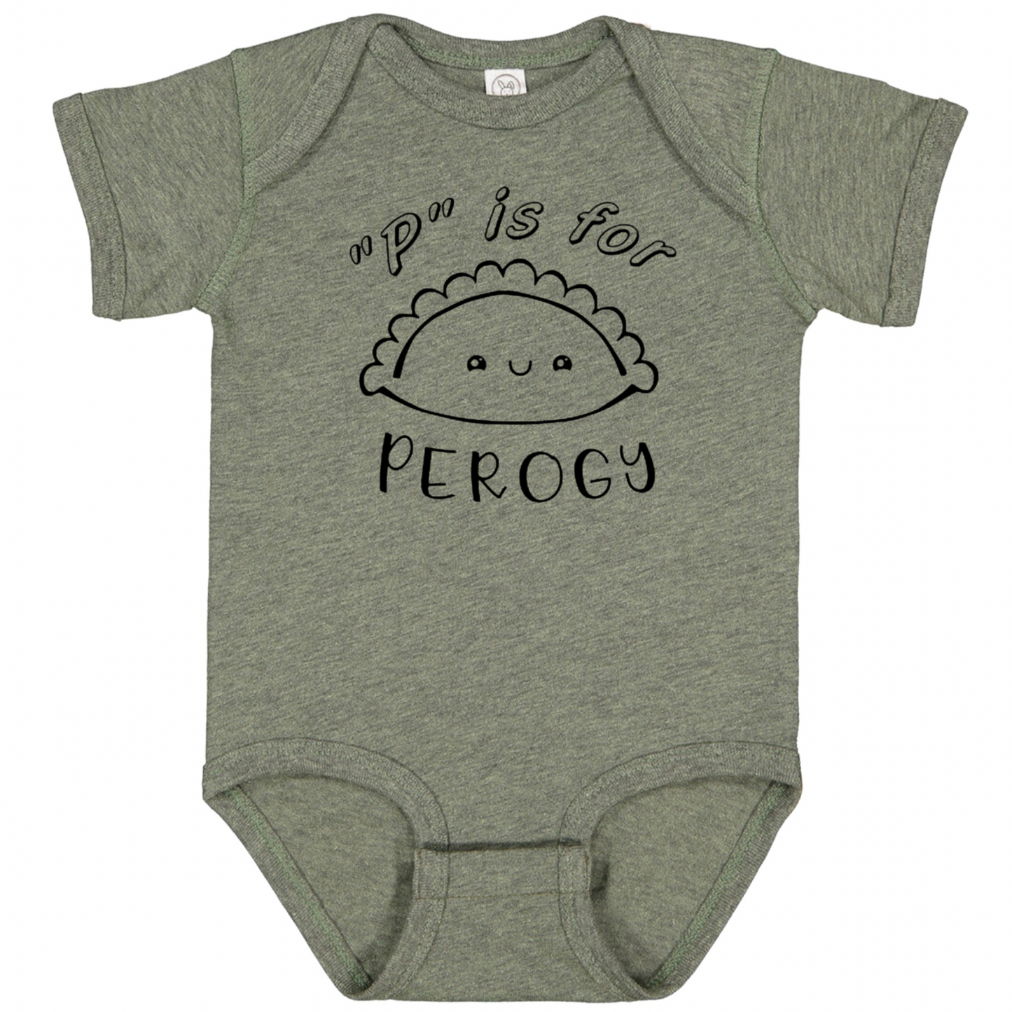 “P” IS FOR PEROGY(Black Font) - Short Sleeve Onesie