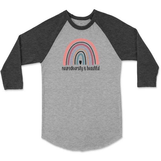 NEURODIVERSITY IS BEAUTIFUL - Unisex Raglan Baseball T-Shirt