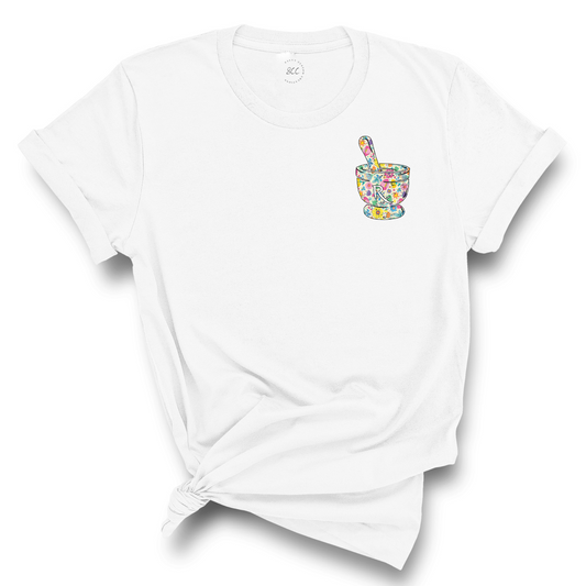 RX FLORAL MORTAR AND PESTLE - Unisex T-Shirt