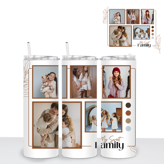MY SWEET FAMILY PHOTO Tumbler (personalize with pictures) - 20 oz