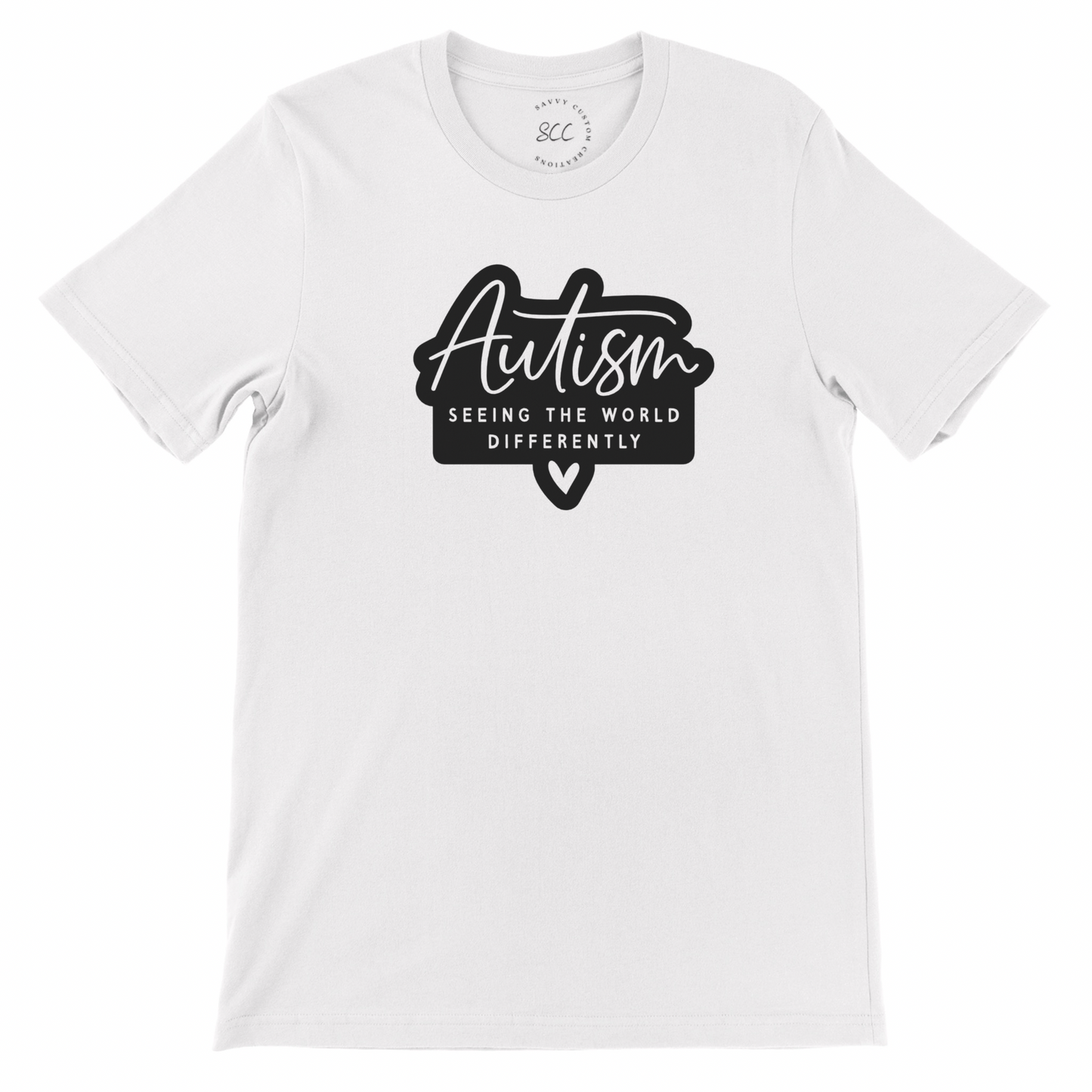 AUTISM SEEING THE WORLD DIFFERENTLY (Black Font) - Unisex crewneck T-shirt