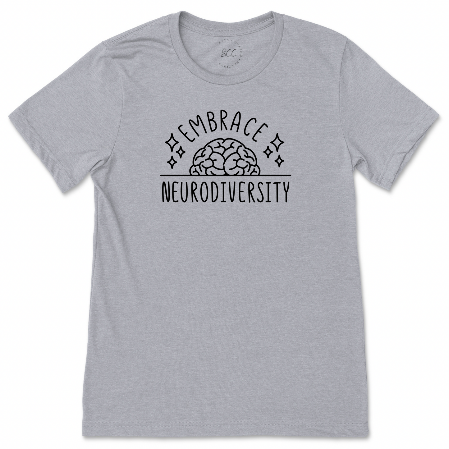 EMBRACE NEURODIVERSITY (Black Font) - Unisex crewneck T-shirt