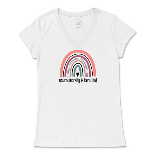 NEURODIVERSITY IS BEAUTIFUL- Women’s Vneck T-Shirt
