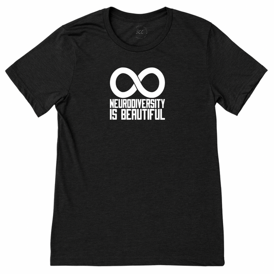NEURODIVERSITY IS BEAUTIFUL (white font) - Unisex crewneck T-shirt