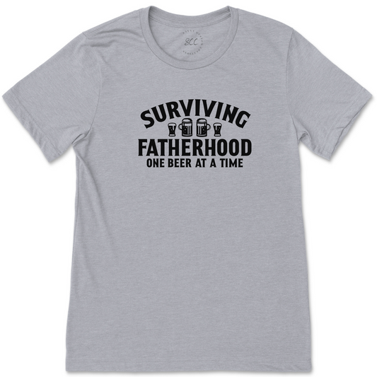 SURVIVING FATHERHOOD, ONE BEER AT A TIME - Unisex Crewneck T-Shirt