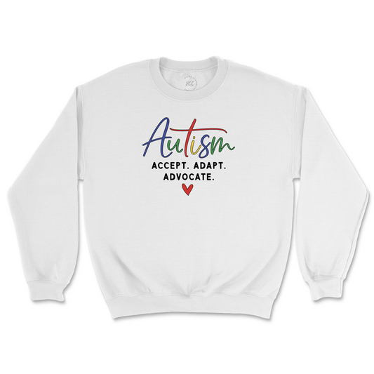 AUTISM, ACCEPT ADAPT ADVOCATE - Unisex Sweatshirt